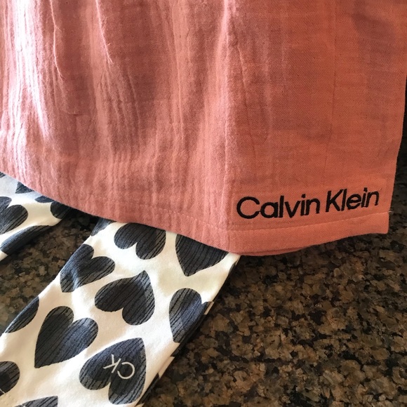 Calvin Klein 2 piece set.  Heart leggings sand top. Baby clothes NWT size 18M - Picture 4 of 9